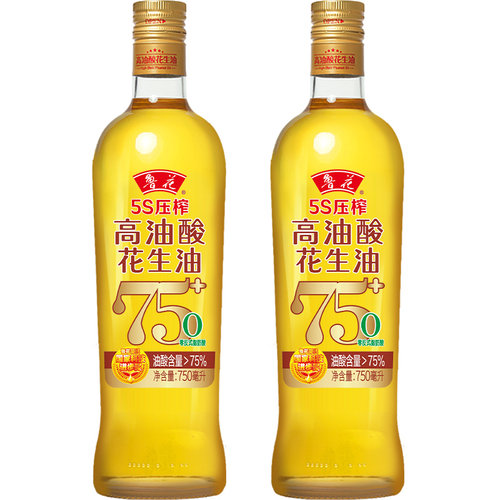 鲁花高油酸花生油750ml*2