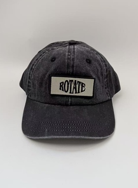 ROTATE丹麦小众潮牌水洗做旧棒球帽 哥特字母布标复古弯檐帽男女