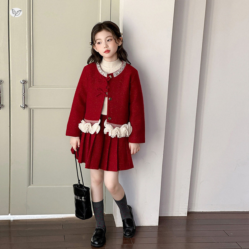 女童2025年秋冬季新款时尚洋气小香风花边毛绒绒加绒加厚套装裙潮,童装/婴儿装/亲子装,儿童运动套装,淘宝优惠券,粉丝福利购,淘宝优惠卷