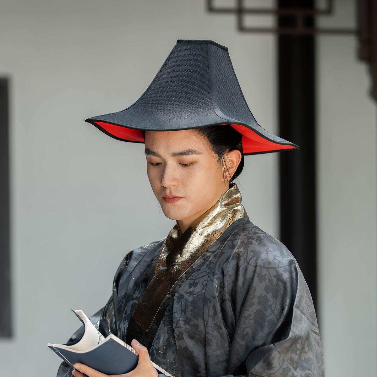 乌衣巷汉服帽子瓦楞帽