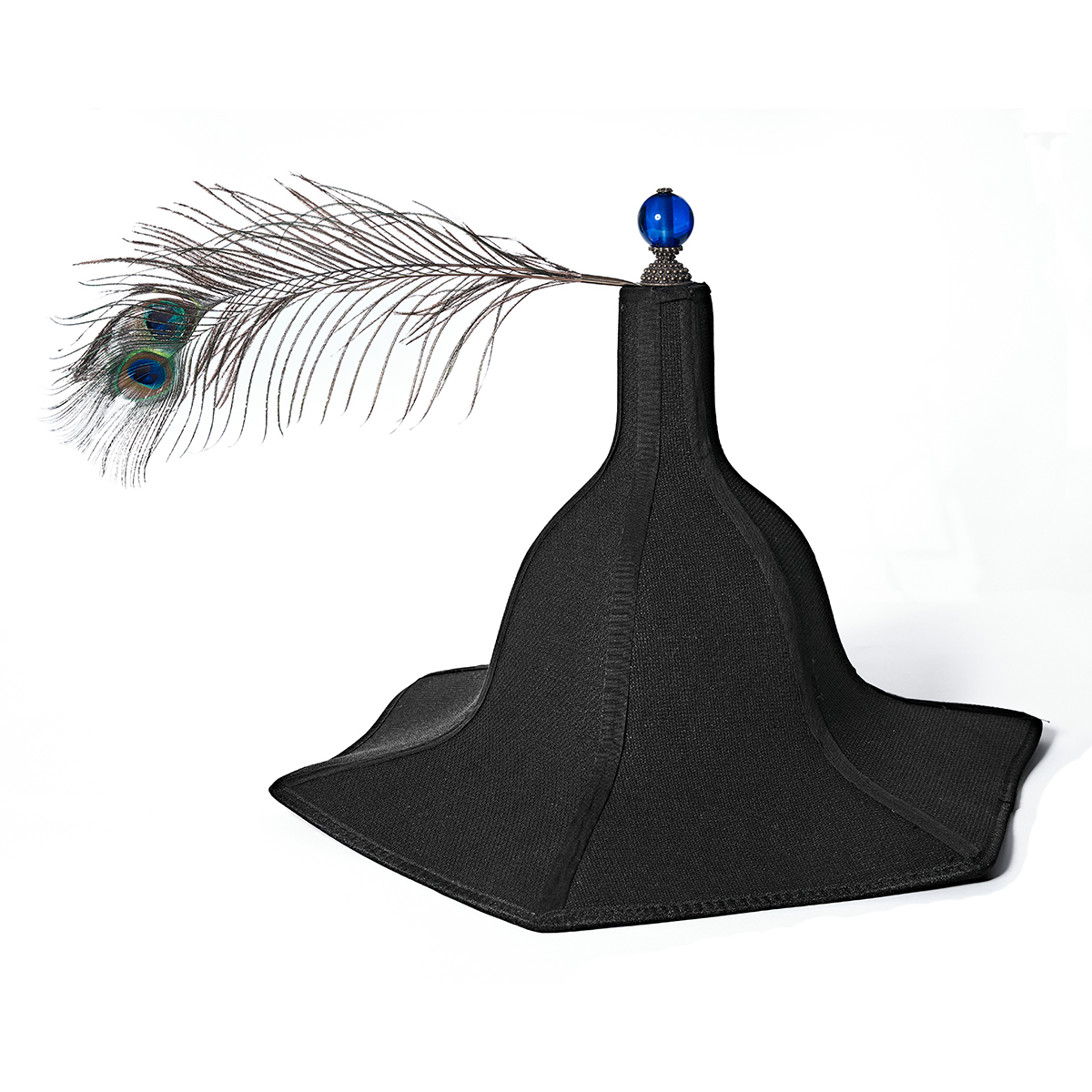 乌衣巷汉服六瓣盔孔雀翎汉服帽子