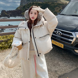 新款092-2555针织拼接短款羽绒服50绒P265控398，女装羽绒服，浙宝092