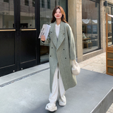 冬装现货092-9235绿色长款双面呢70毛P295K448，女装毛呢外套，浙宝092