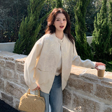 现货重工刺绣棒球服杏色092-2510-P155控228，女装短外套，浙宝092