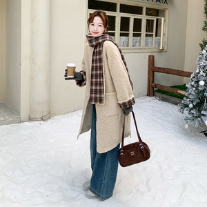 新款  092-2556撞色格子羊羔毛P265控398图片