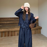 现货092-2528藏青牛仔套装P175控278，女装运动套装，浙宝092