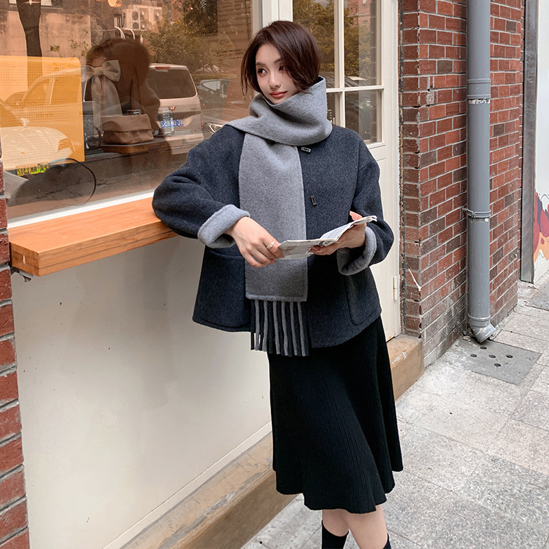 冬装现货092-9231围巾双面呢外套P265K398含70毛,女装毛呢外套,浙宝092