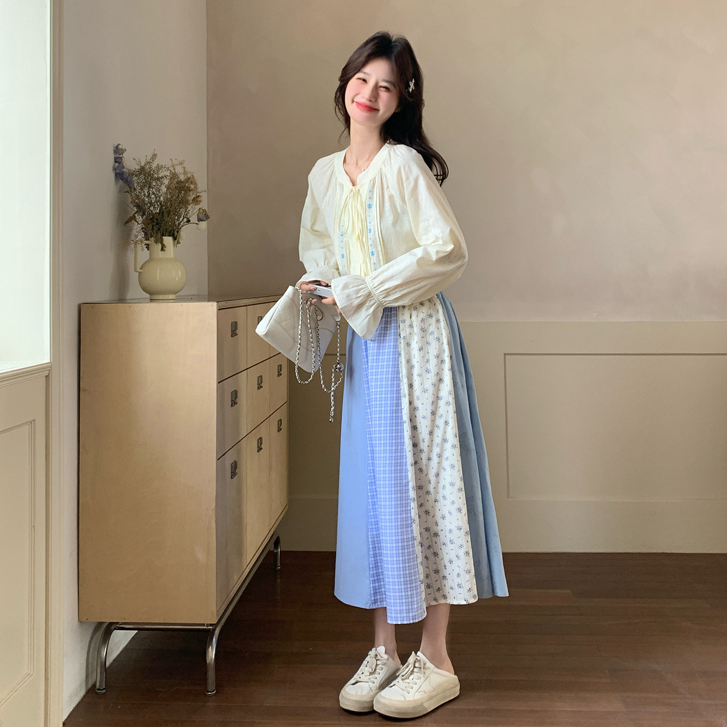 现货拼接衣裙套装B092-2608-P175-K288,女装套装/套裙,浙宝092