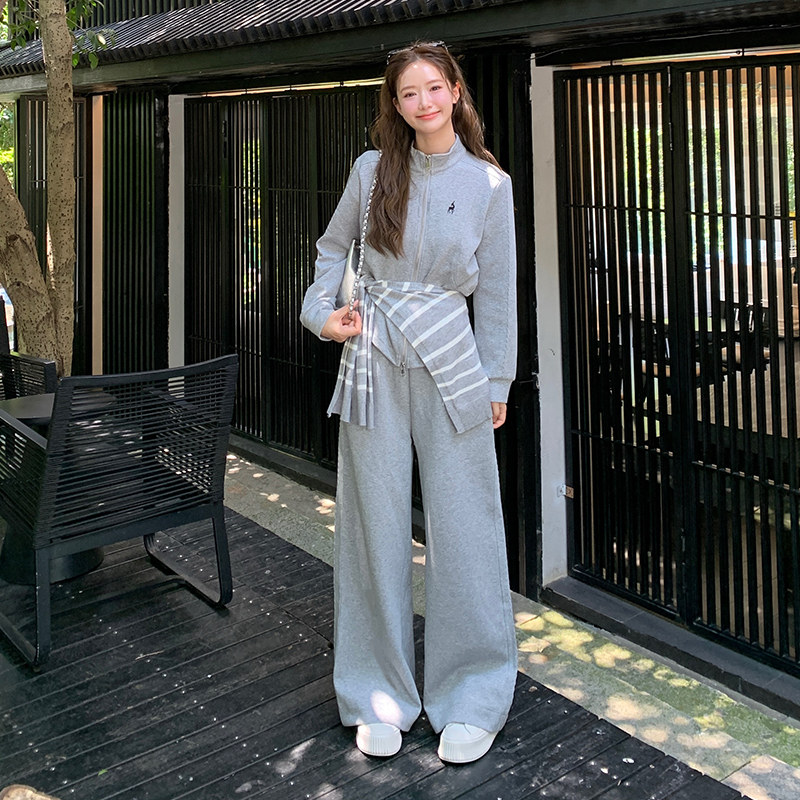 现货092-2527灰色运动套装P165控238,女装运动套装,浙宝092