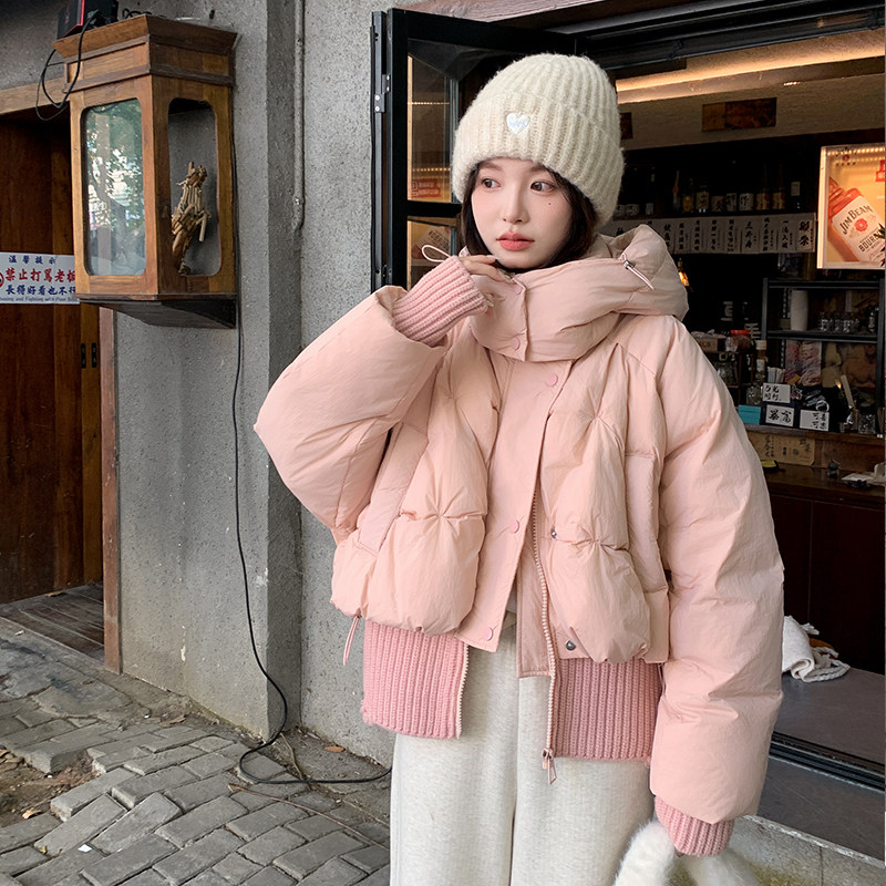 现货冬70绒扭花羽绒服092-9253粉色羽绒服P285K428,女装羽绒服,浙宝092