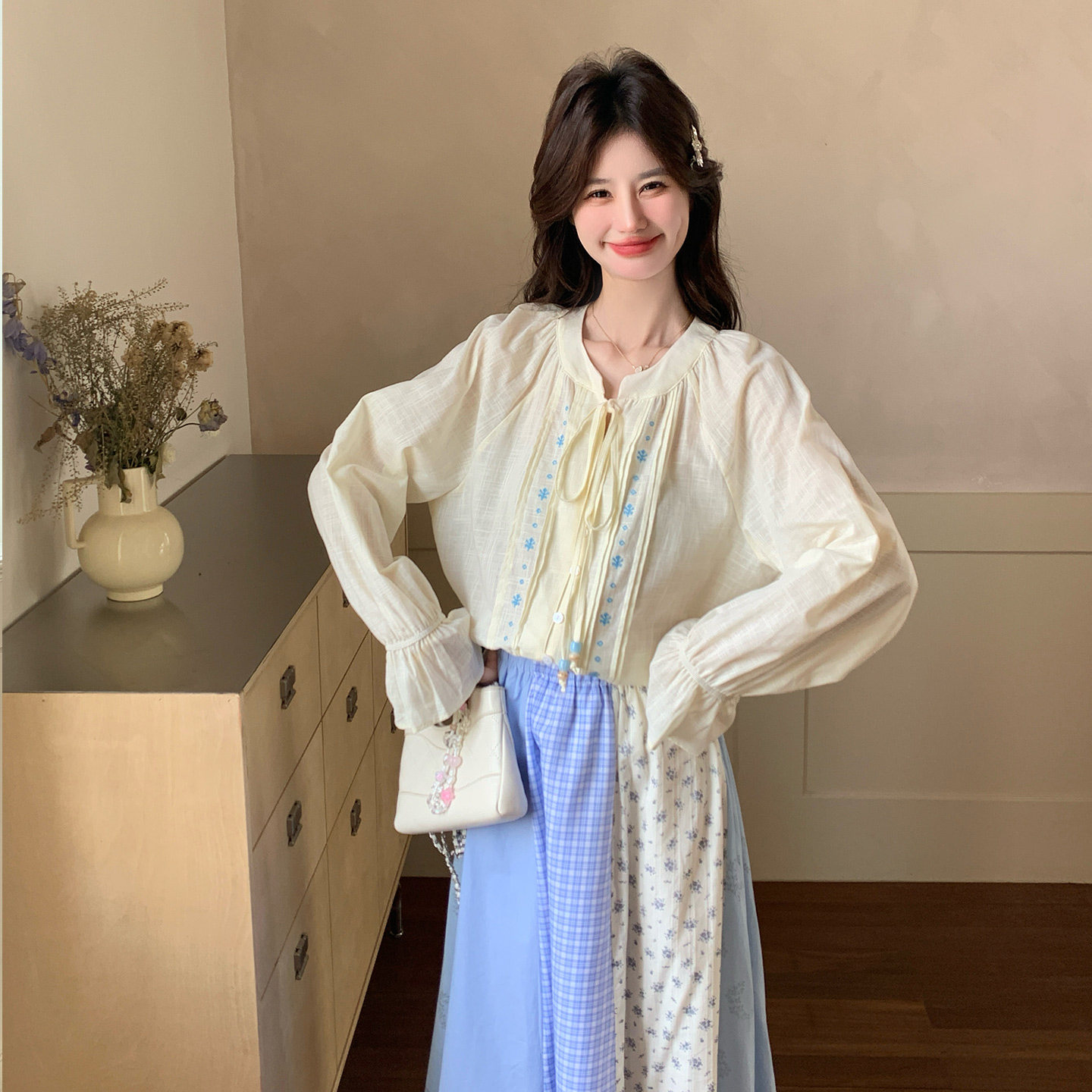 现货拼接衣裙套装B092-2608-P175-K288,女装套装/套裙,浙宝092