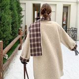 新款092-2556撞色格子羊羔毛P265控398，女装短外套，浙宝092