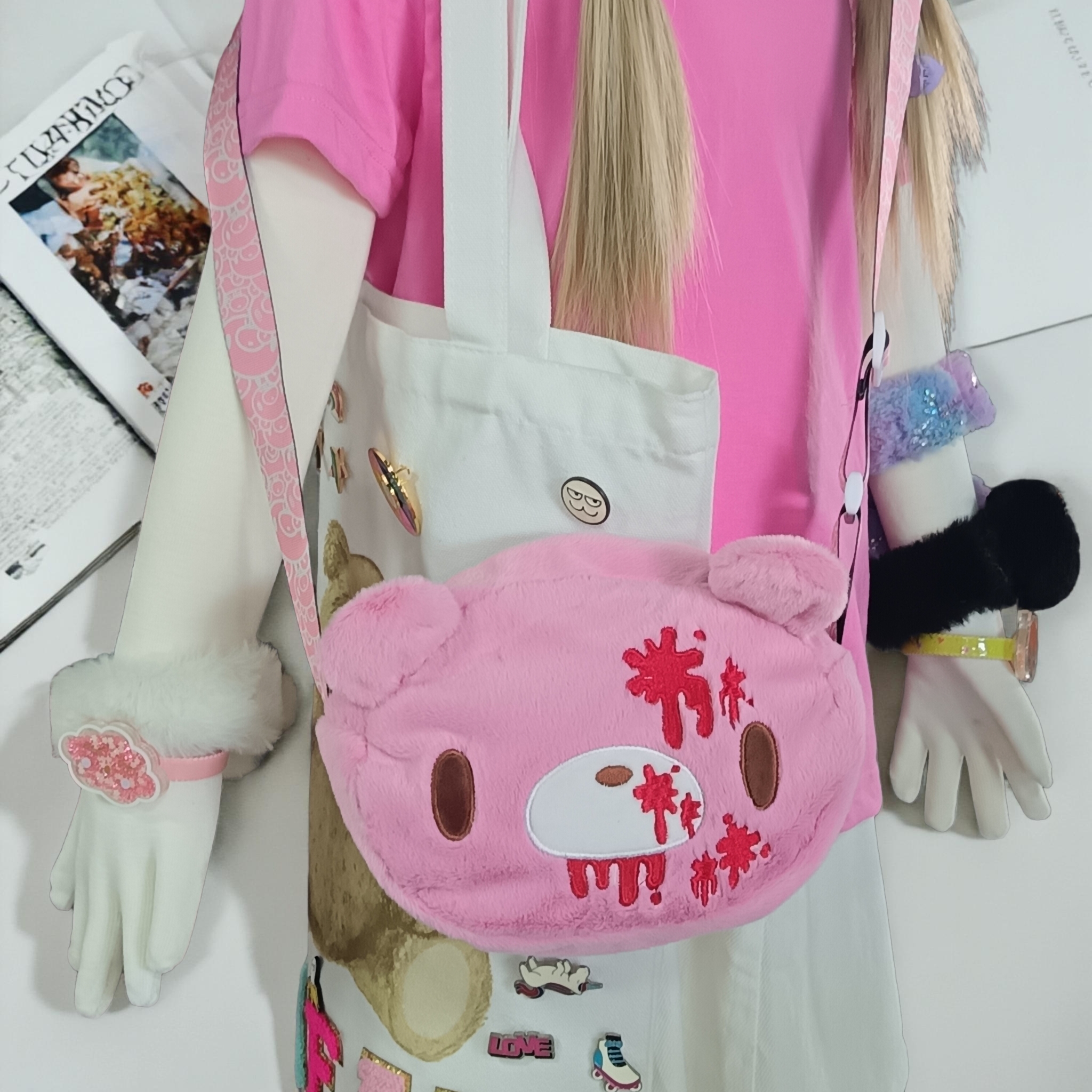 暴力熊格鲁米GLOOMY BEAR毛绒小斜挎包平替更新款