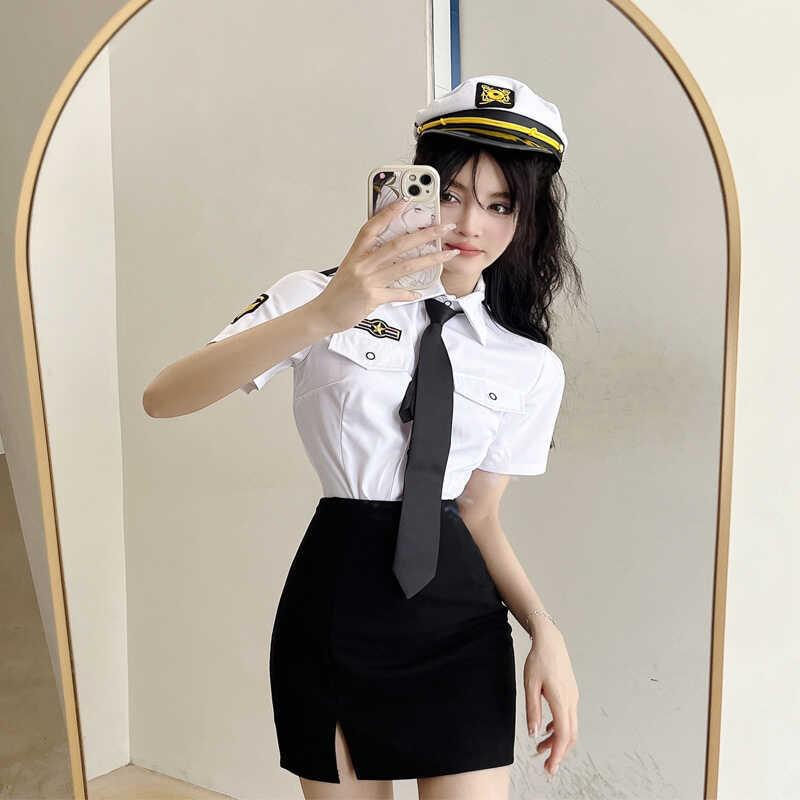 足浴技师工作服spa女警官jk制服套装OL空姐网红纯欲主播COS女长官