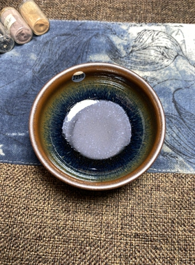 丞相龙窑柴烧建盏香炉口径8.4cm高3.9cm重量112g容量90cc