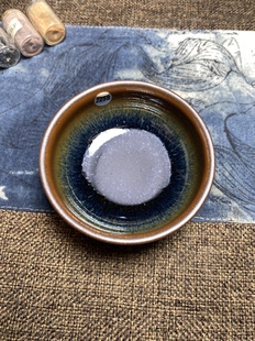 丞相龙窑柴烧建盏香炉口径8.4cm高3.9cm重量112g容量90cc