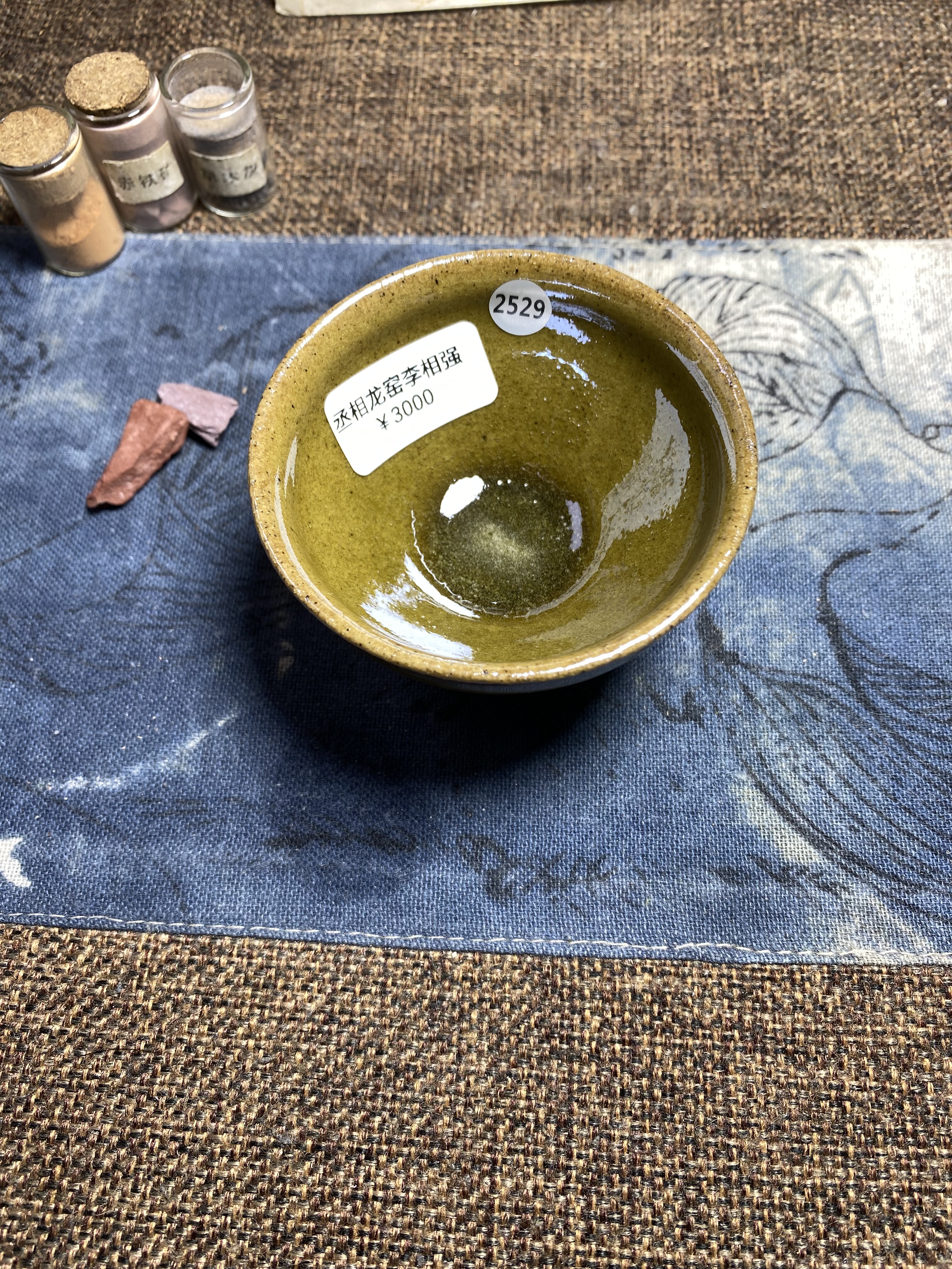 丞相龙窑柴烧建盏玉子迷你束口口径7.1cm高4.3cm重量78g容量65cc