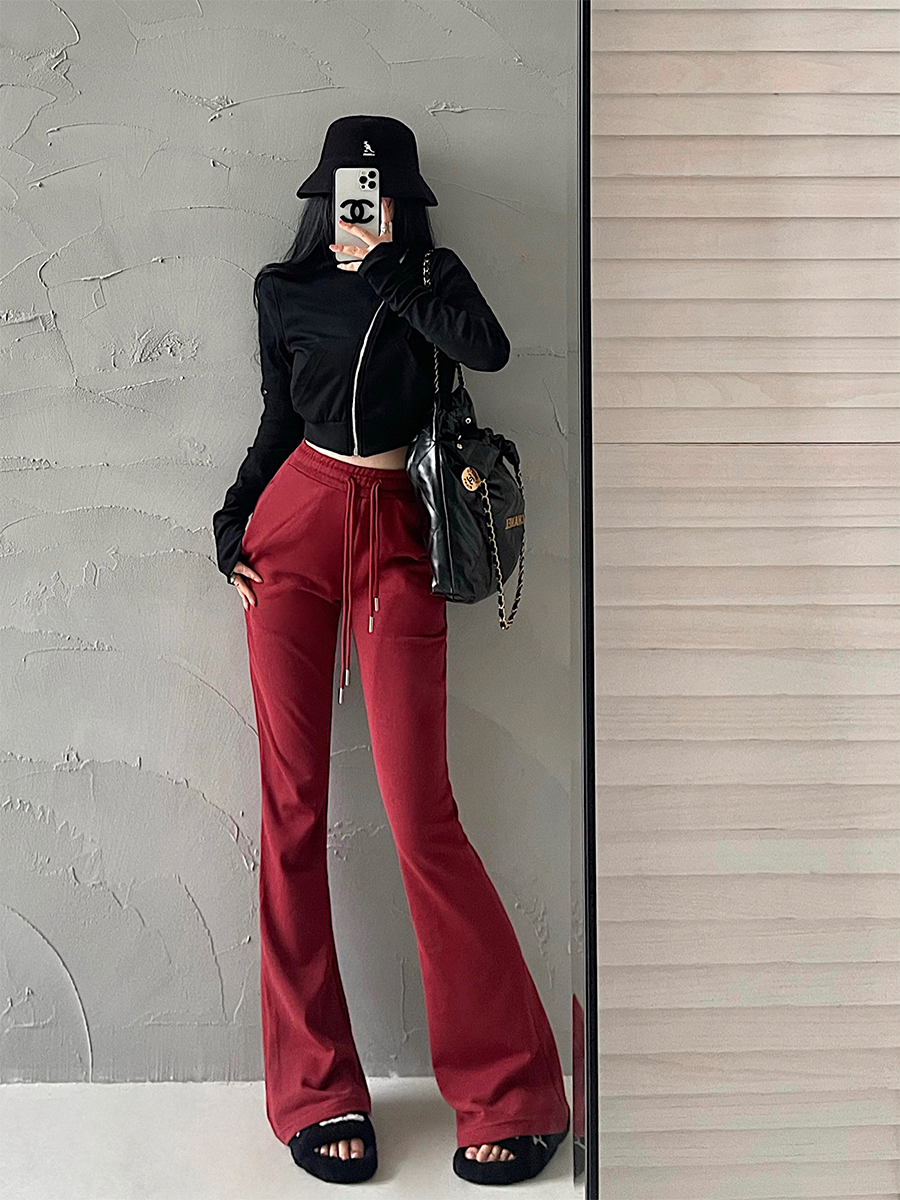 欧美高腰显瘦休闲卫裤长裤