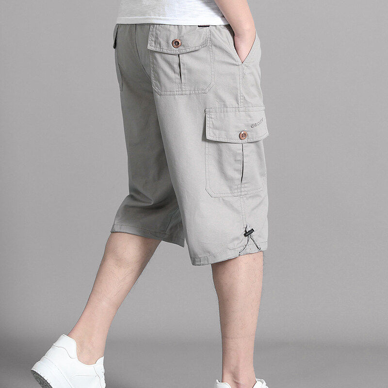 美式工装裤日系简约休闲裤男夏季薄款沙滩裤七分短裤韩版显高显瘦,男装,短裤,淘宝优惠券,粉丝福利购,淘宝优惠卷