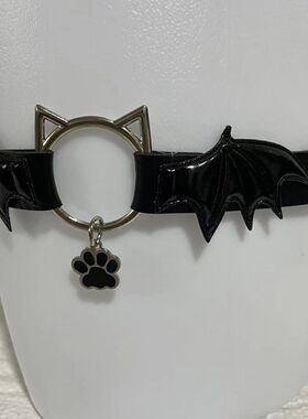 Lolita哥特恶魔翅膀猫爪吊坠皮革腿环腿带芒星亚文化jk性感大腿带