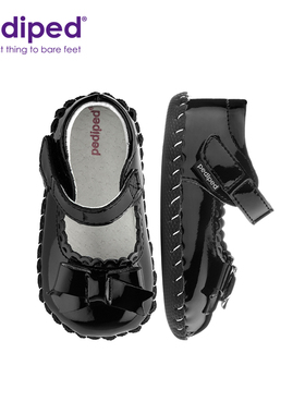 pediped派迪派婴儿鞋女宝宝皮鞋浅口软底花边蝴蝶结公主学步鞋