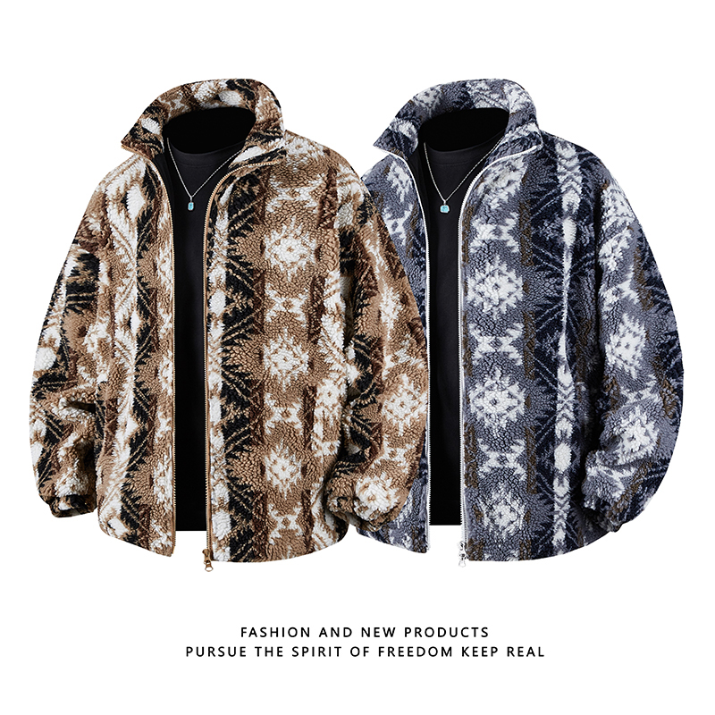 2025冬装羊羔毛棉衣立领棉袄大码保暖外套XZ415-YG608P135，男装棉衣，星座415