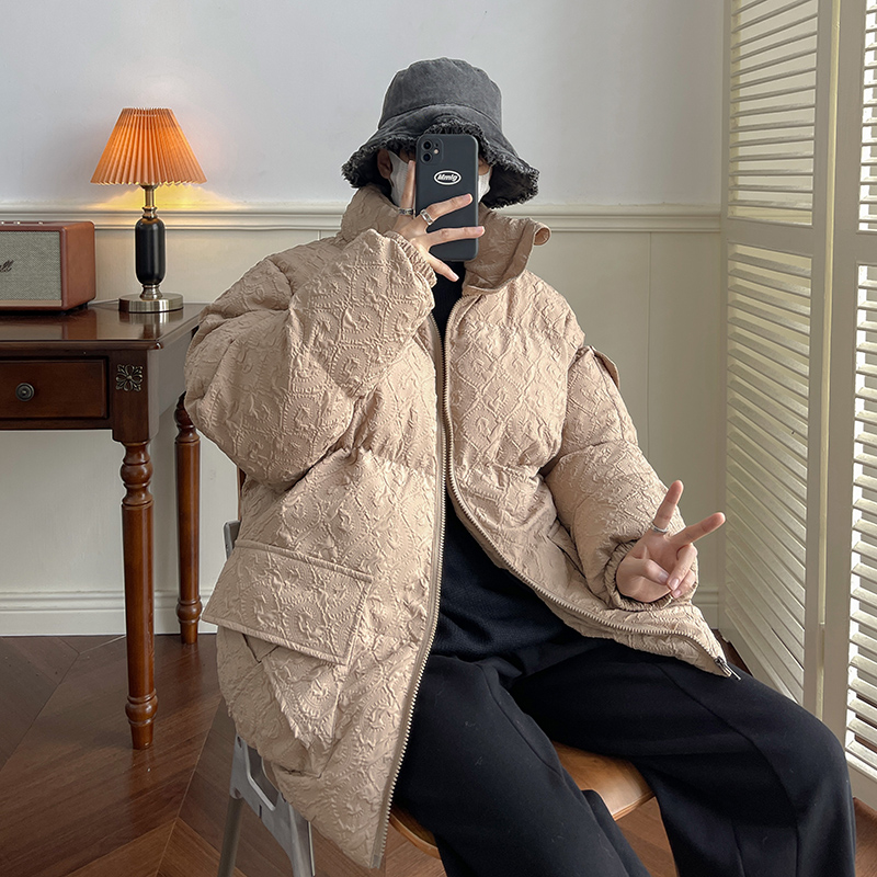 2025港风冬装棉服男装立领大码休闲棉袄XZ415-M301P120，男装棉衣，星座415