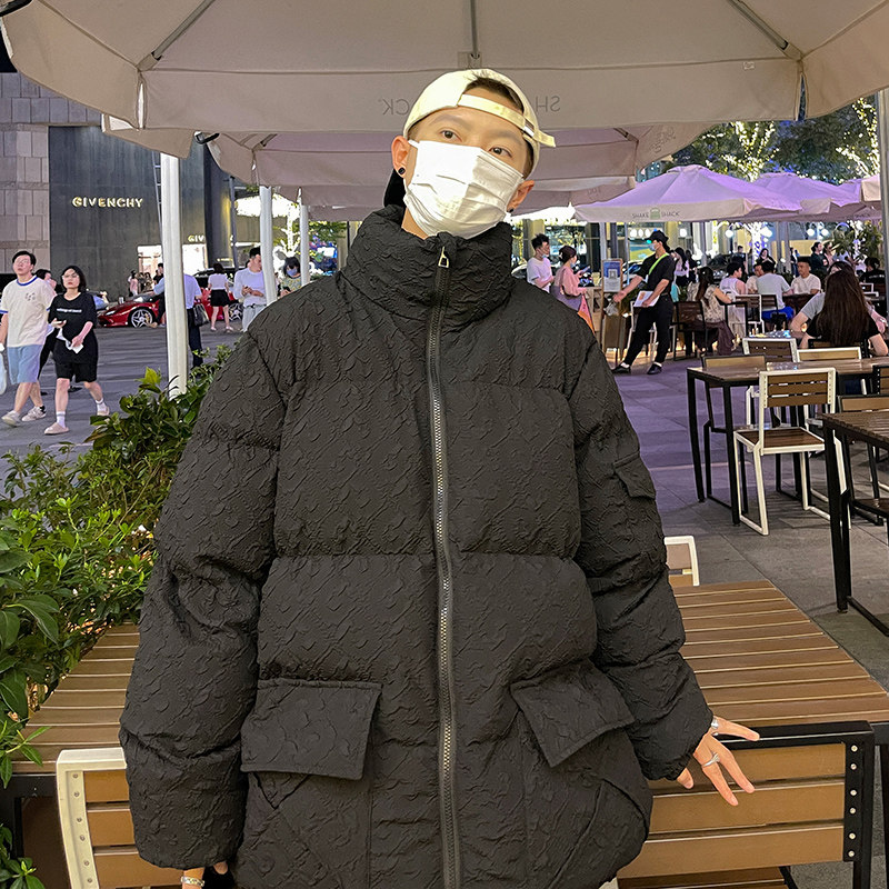 2025港风冬装棉服男装立领大码休闲棉袄XZ415-M301P120,男装棉衣,星座415