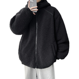 2025冬港风羊羔毛棉衣连帽加厚加绒棉袄大码男装XZ415-YG1000P110，男装棉衣，星座415