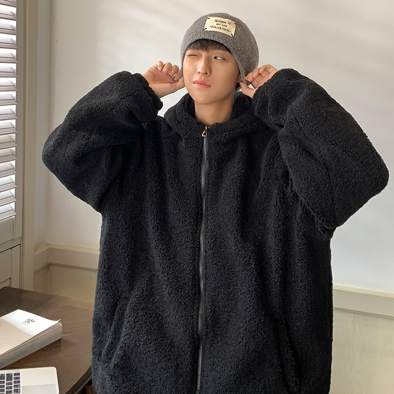 2025仓库现货冬装加绒羊羔毛棉衣连帽保暖棉服XZ415-YG66P110，男装棉衣，星座415