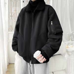2025港风羊羔毛棉衣 冬装保暖棉袄男装大码外套XZ415-M011P120,男装棉衣,星座415