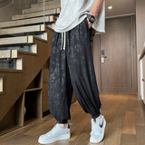 风新中式夏季冰丝薄长裤灯笼裤宽松男休闲裤XZ415-K1020特P45，商品下架区，星座415