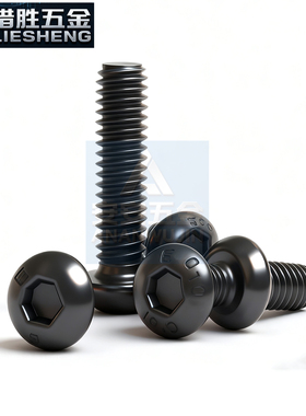 10.9高强度碳钢半圆头内六角螺栓M1.6-m10黑色加硬蘑菇头螺丝M3.5