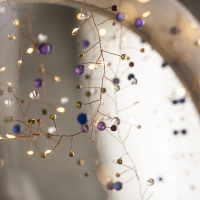 仿宝石时光流彩复古手工铜线灯