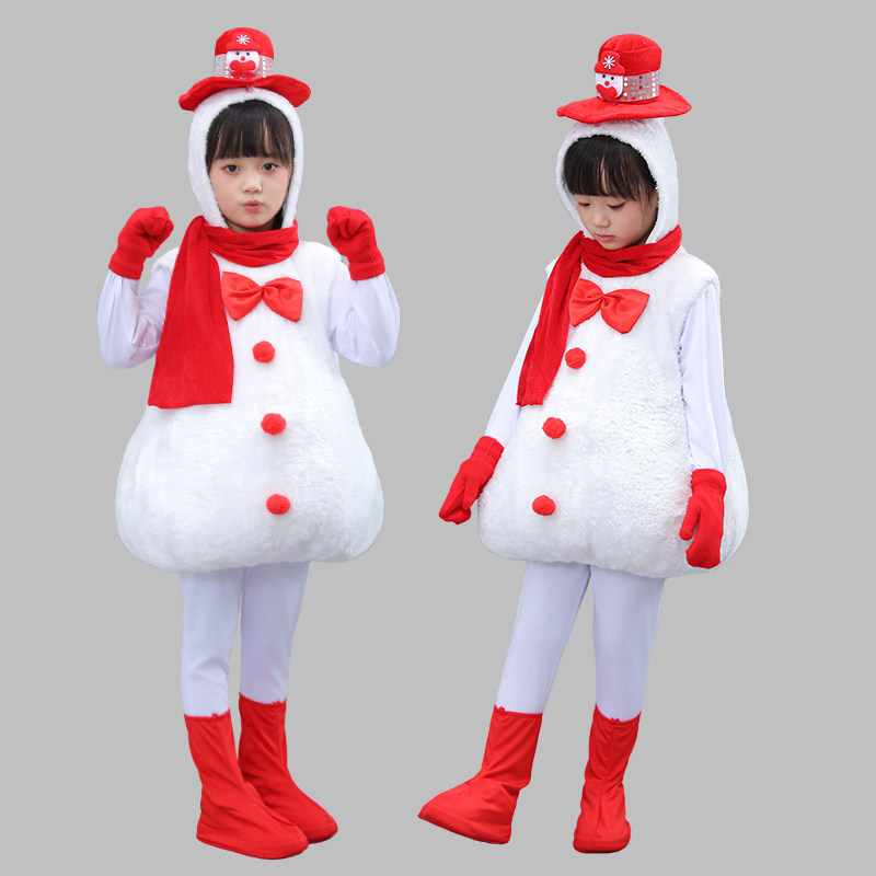 圣诞节儿童雪人演出服装幼儿雪娃娃表演服新款雪孩子舞蹈服装