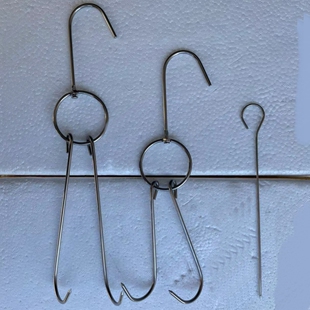 加粗烧鸡鸭钩子不锈钢无磁烧腊环烤鸭炉挂钩五花肉吊钩商用双钩子
