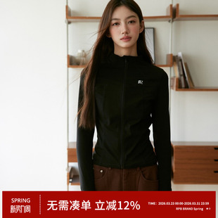 开衫 RPB 拉链长袖 超显瘦包裹性好运动拼接立领薄款 外套 BRAND修身