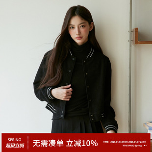 RPB 外套毛呢夹克修身 显瘦女秋季 上衣 BRAND韩系学院风棒球服短款