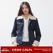 短款 RPB BRAND加绒秋冬小香风毛绒保暖修身 夹克夹棉毛领外套女