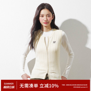 RPB BRAND简约百搭修身显瘦针织衫无袖马甲背心拉链开衫毛衣上衣