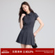 BRAND 学院风polo领时尚 显瘦收腰百褶连衣裙a字裙短袖 RPB 衬衫 裙