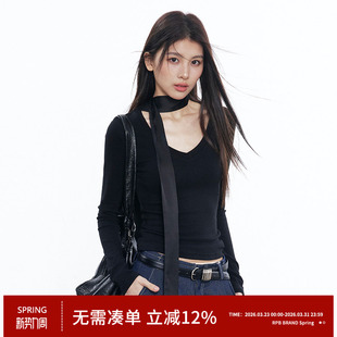 显瘦有弹打底衫 T恤修身 上衣Tee BRAND基础纯色超亲肤V领长袖 RPB