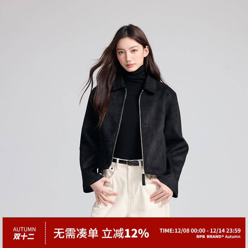 春秋短款麂皮绒西装BRAND