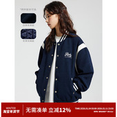 刺绣字母宽松情侣款 RPB BRAND 青春休闲华夫格棒球服流行夹克外套