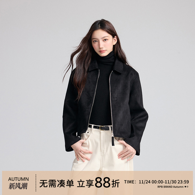 春秋短款麂皮绒西装BRAND