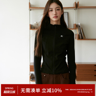 拉链长袖 RPB BRAND修身 超显瘦包裹性好运动拼接立领薄款 外套 开衫