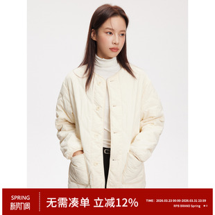 RPB BRAND休闲通勤菱格衍缝纹理秋冬保暖小外套宽松棉服夹克外套