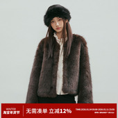 圆领短款 RPB BRAND加厚版 仿狐狸毛环保皮草棉服保暖外套女上衣