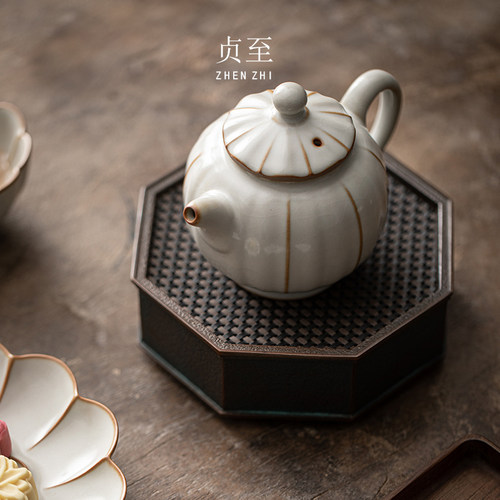 冰裂纹汝窑茶壶柏韵陶瓷手工