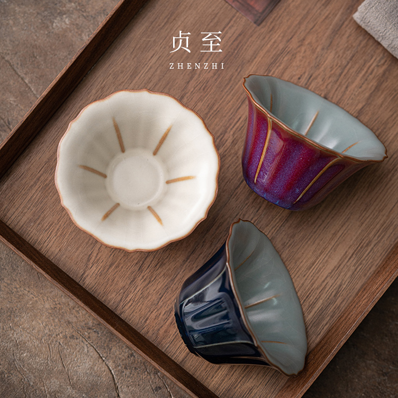 柏韵纯色手工陶瓷中式茶杯